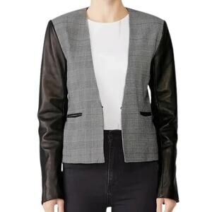 Veda Leather Sleeve Smoke Jacket Size XL